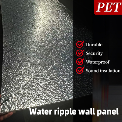 গুণমান PET 3D জল ঢেউ কাঠ ব্যহ্যাবরণ 8mm উচ্চ ঘনত্বের বাঁশ কাঠকয়লা কাঠের ওয়াল প্যানেল কারখানা